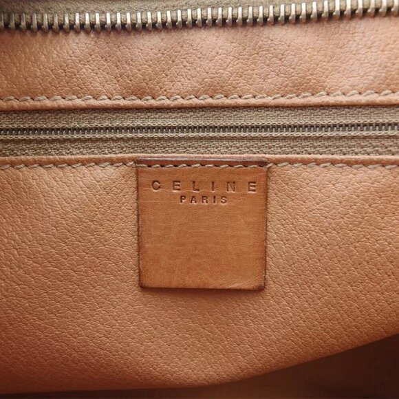 CELINE Clutch Bag Macadam Beige PVC ?~ Leather Authentic - Picture 9 of 10